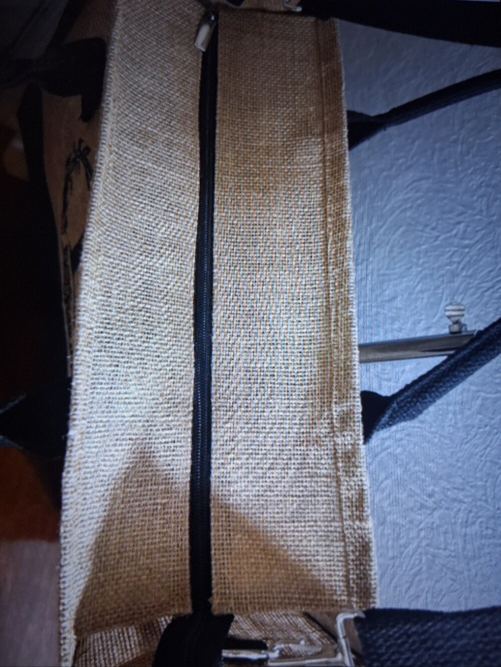 Monogram 'E' Jute Tote & Pouch Set, Natural/Black (Small Pouch Includes Extras) - Picture 3 of 6